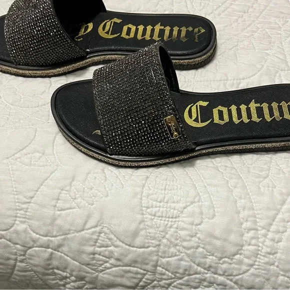Juicy Culture slide on slippers with rhinestones 7 - Picture 2 of 4